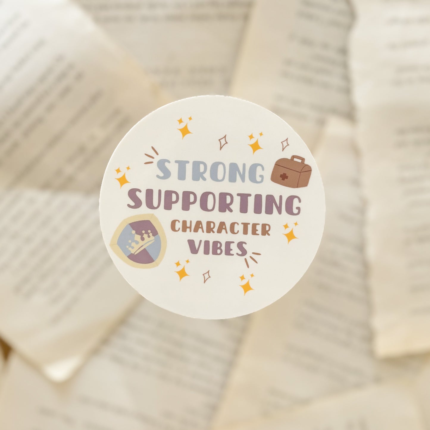 Strong Supporting Character Vibes Vinyl Sticker