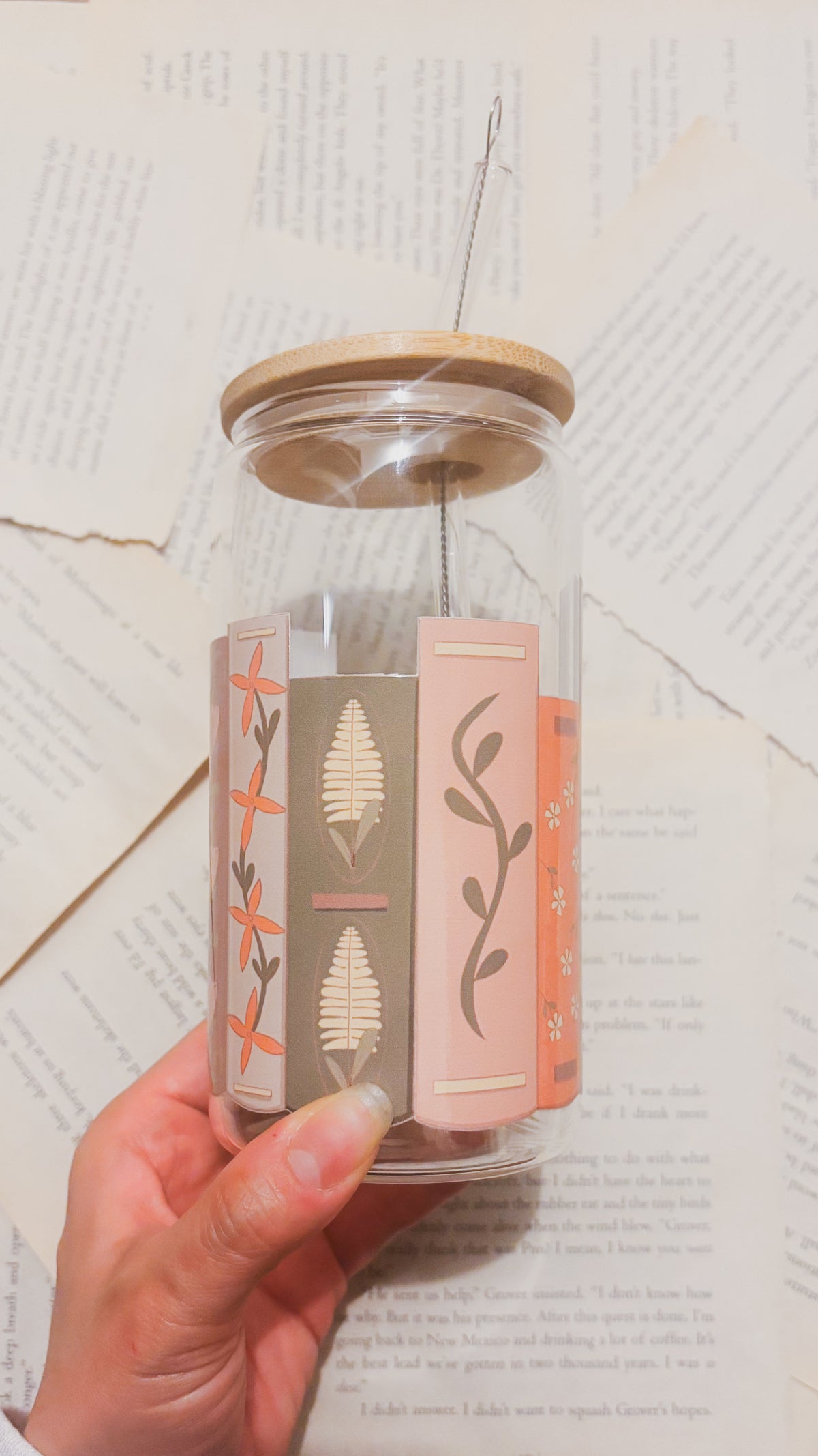 Botanical Book Stack Glass Cups
