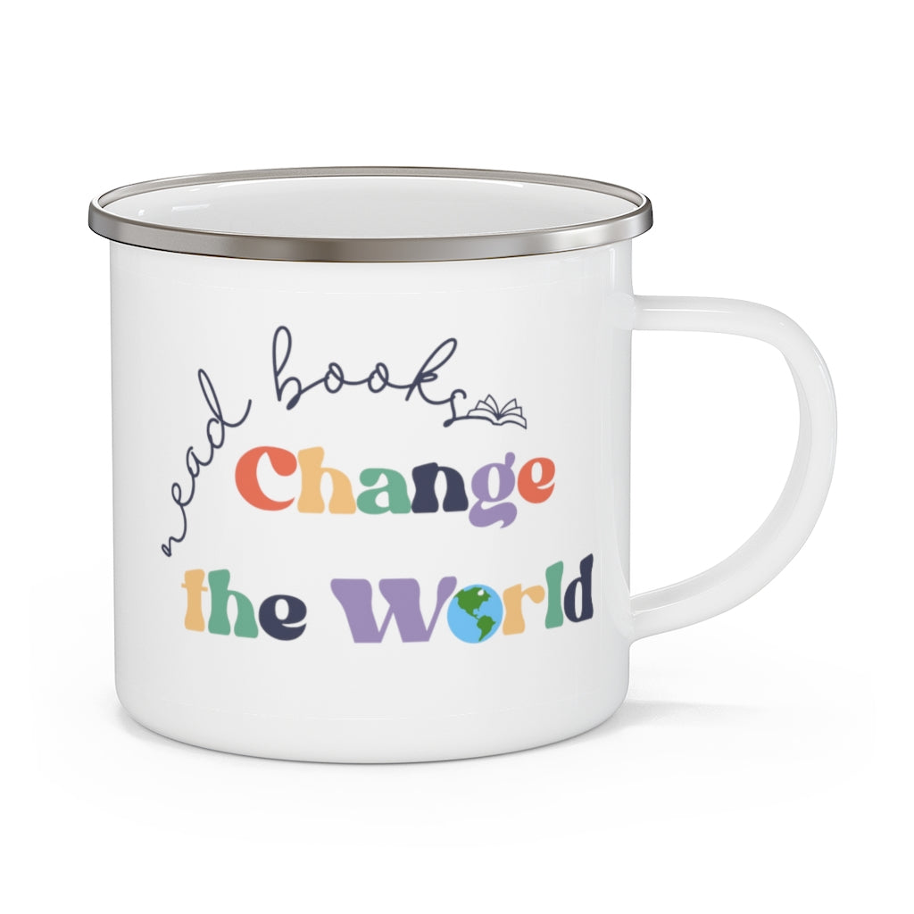 Read Books Change the World Enamel Mug