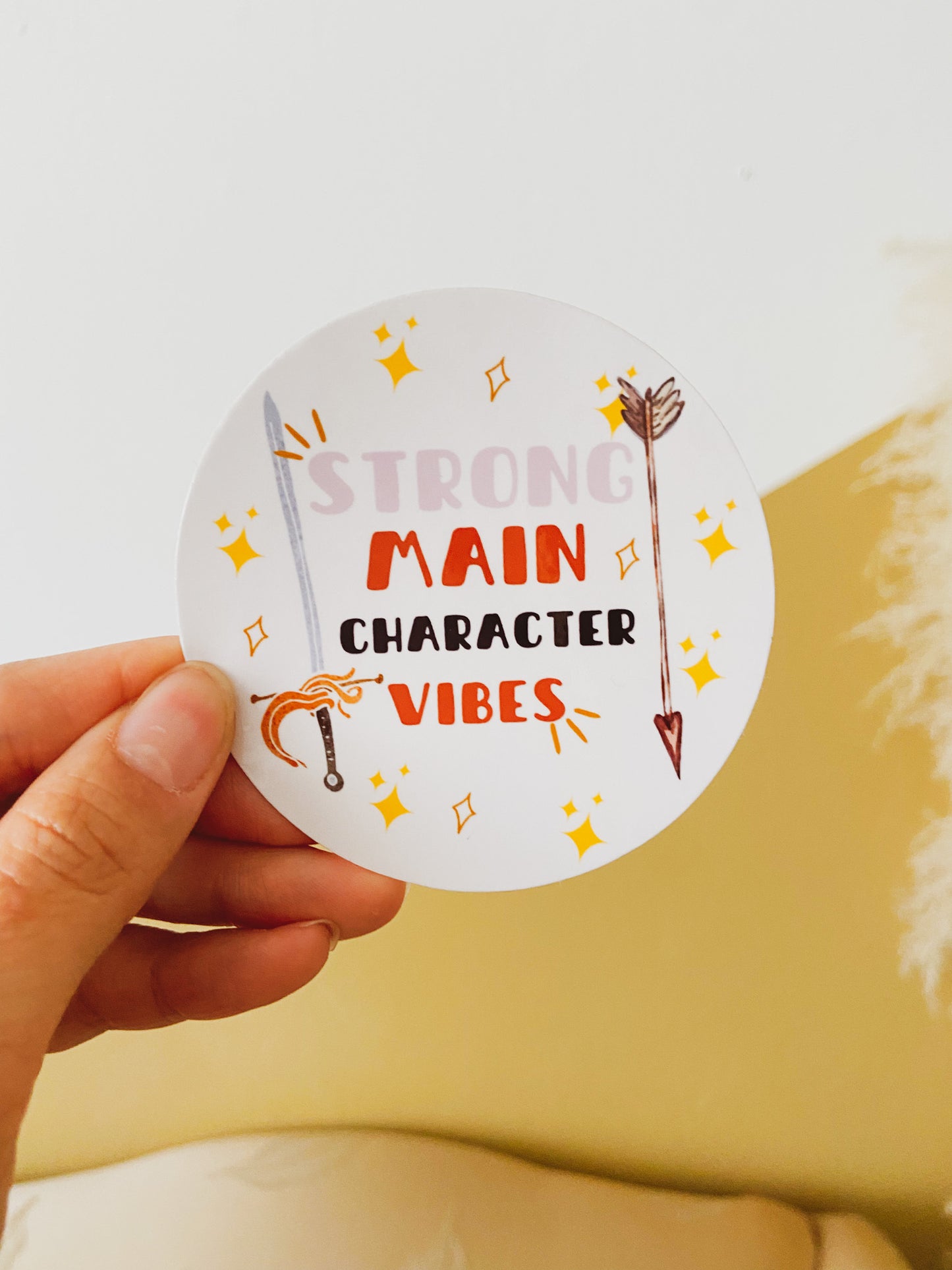 Strong Main Character Vibes Vinyl Sticker