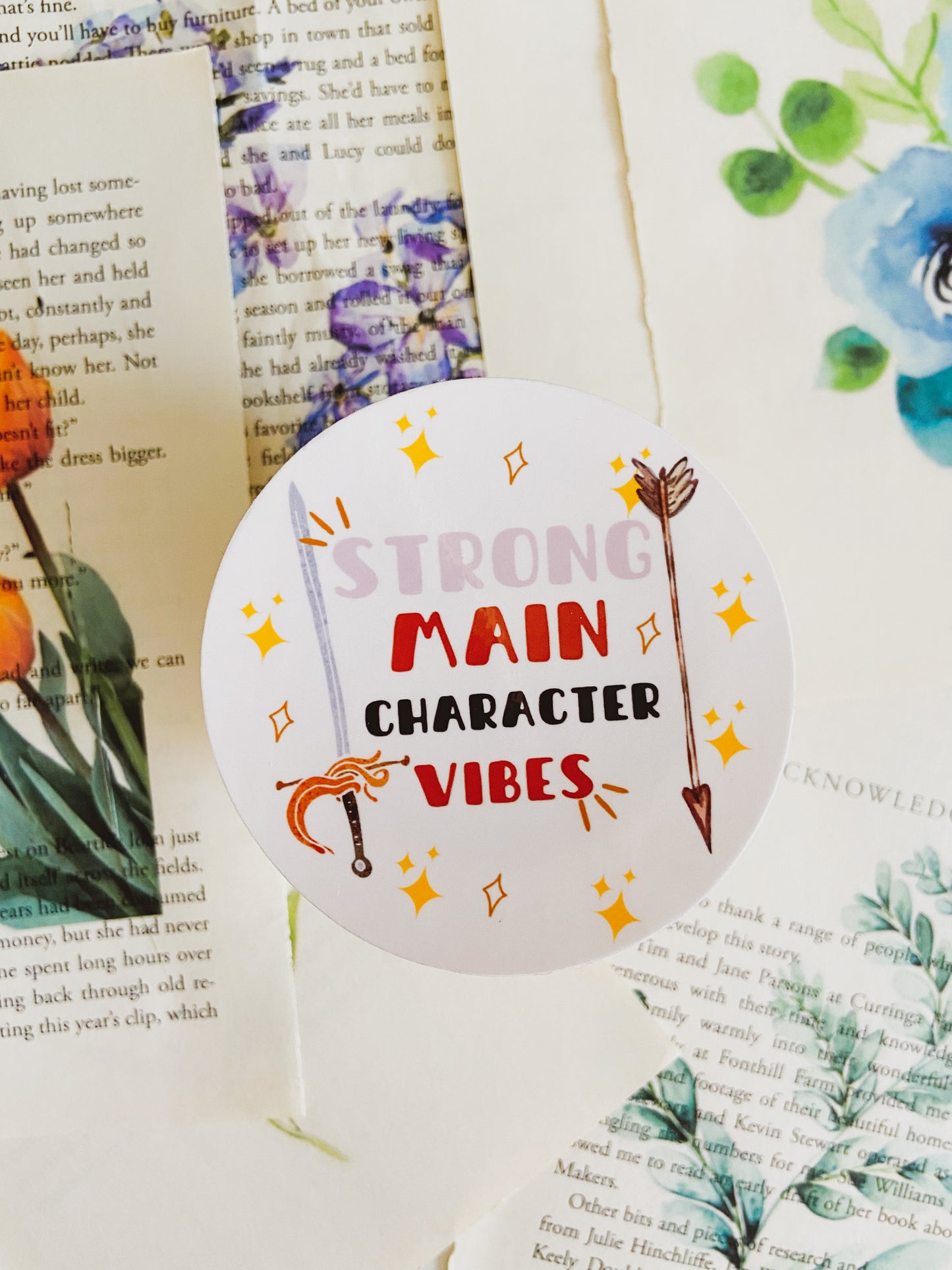 Strong Main Character Vibes Vinyl Sticker