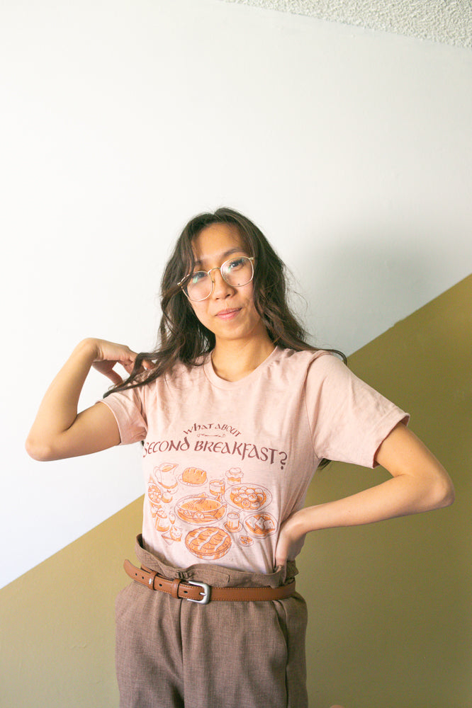 What About Second Breakfast? Unisex Book Shirt