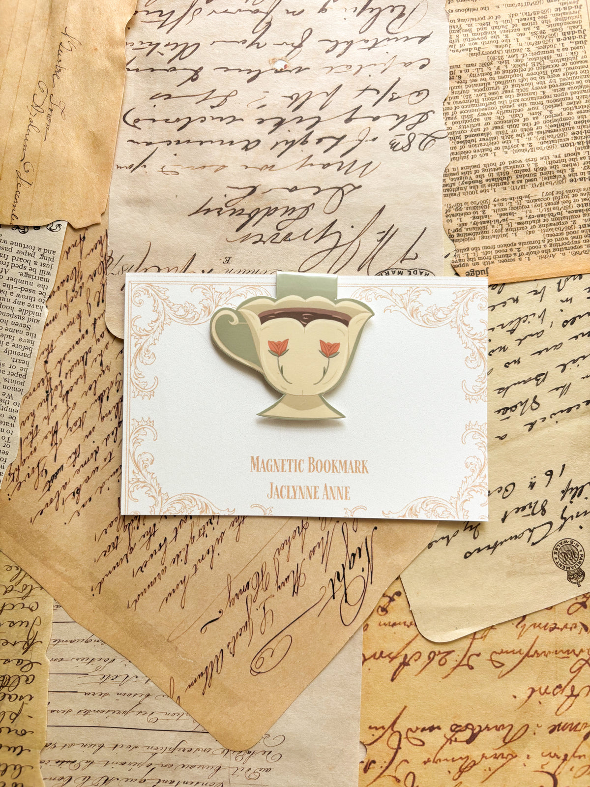 Tea Cup Magnetic Bookmark