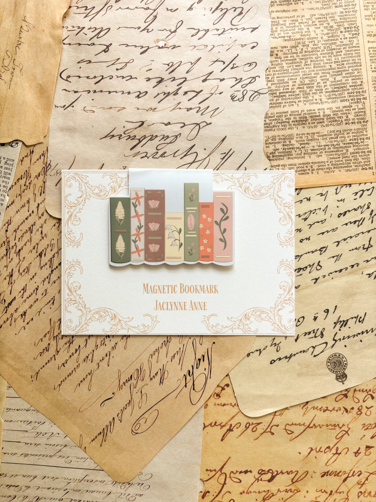 Botanical Book Stack Magnetic Bookmark