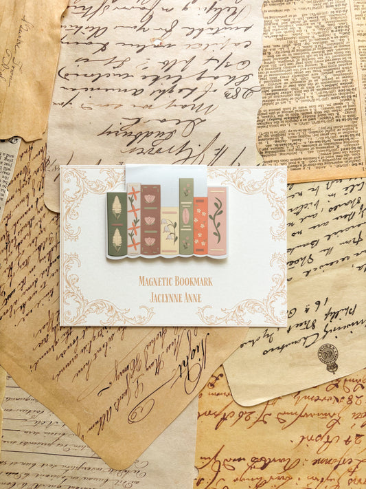 Botanical Book Stack Magnetic Bookmark