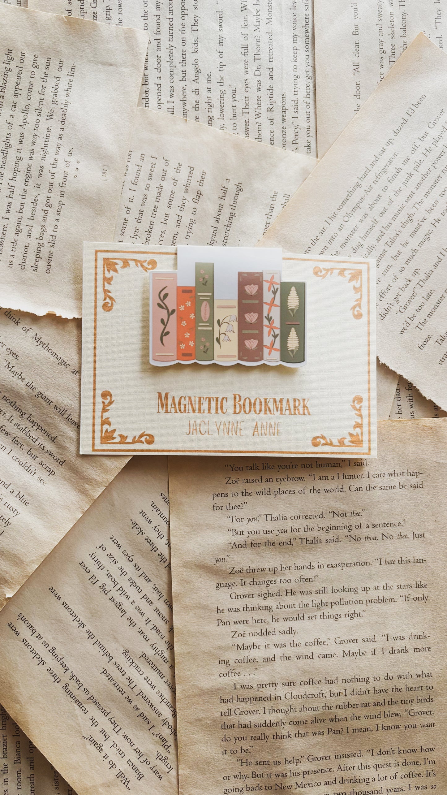 Botanical Book Stack Magnetic Bookmark