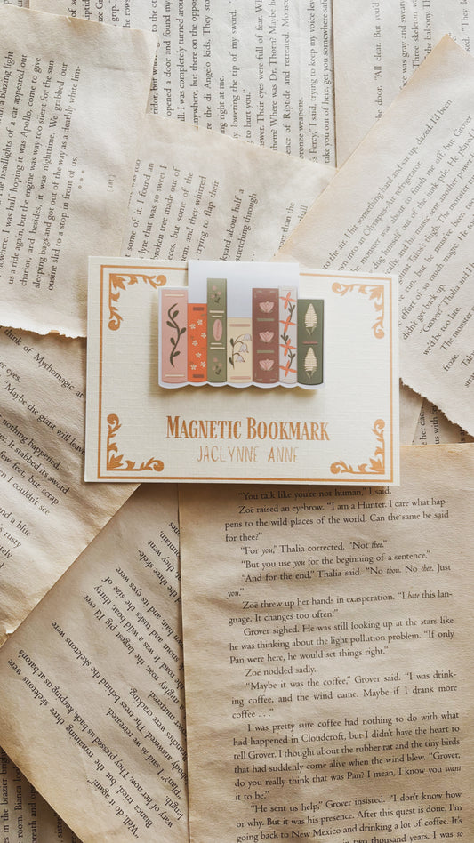 Botanical Book Stack Magnetic Bookmark