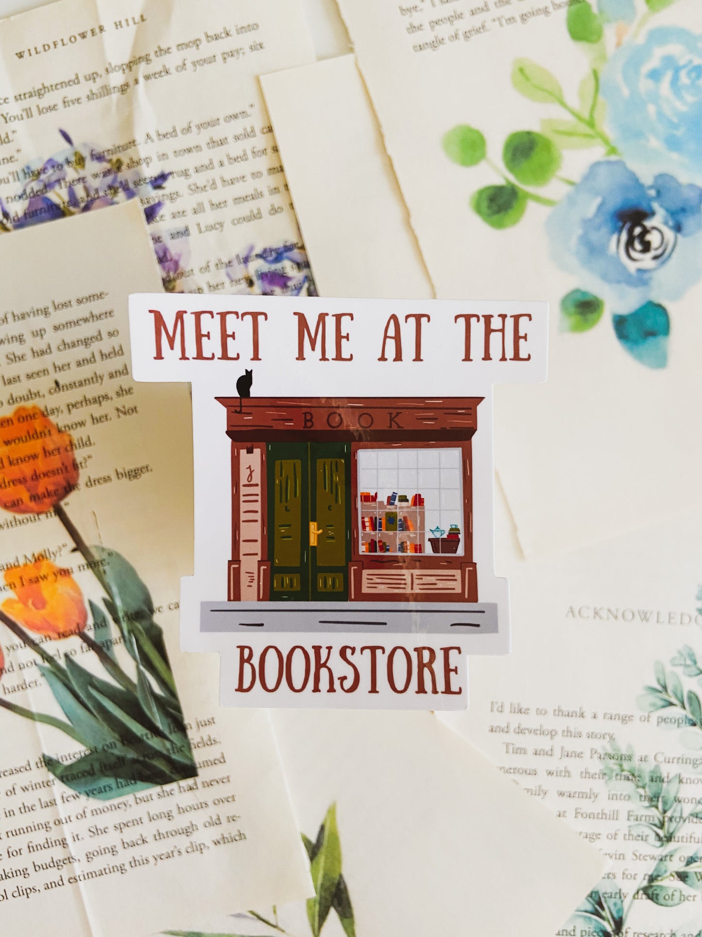 Meet Me At The Bookstore Vinyl Sticker